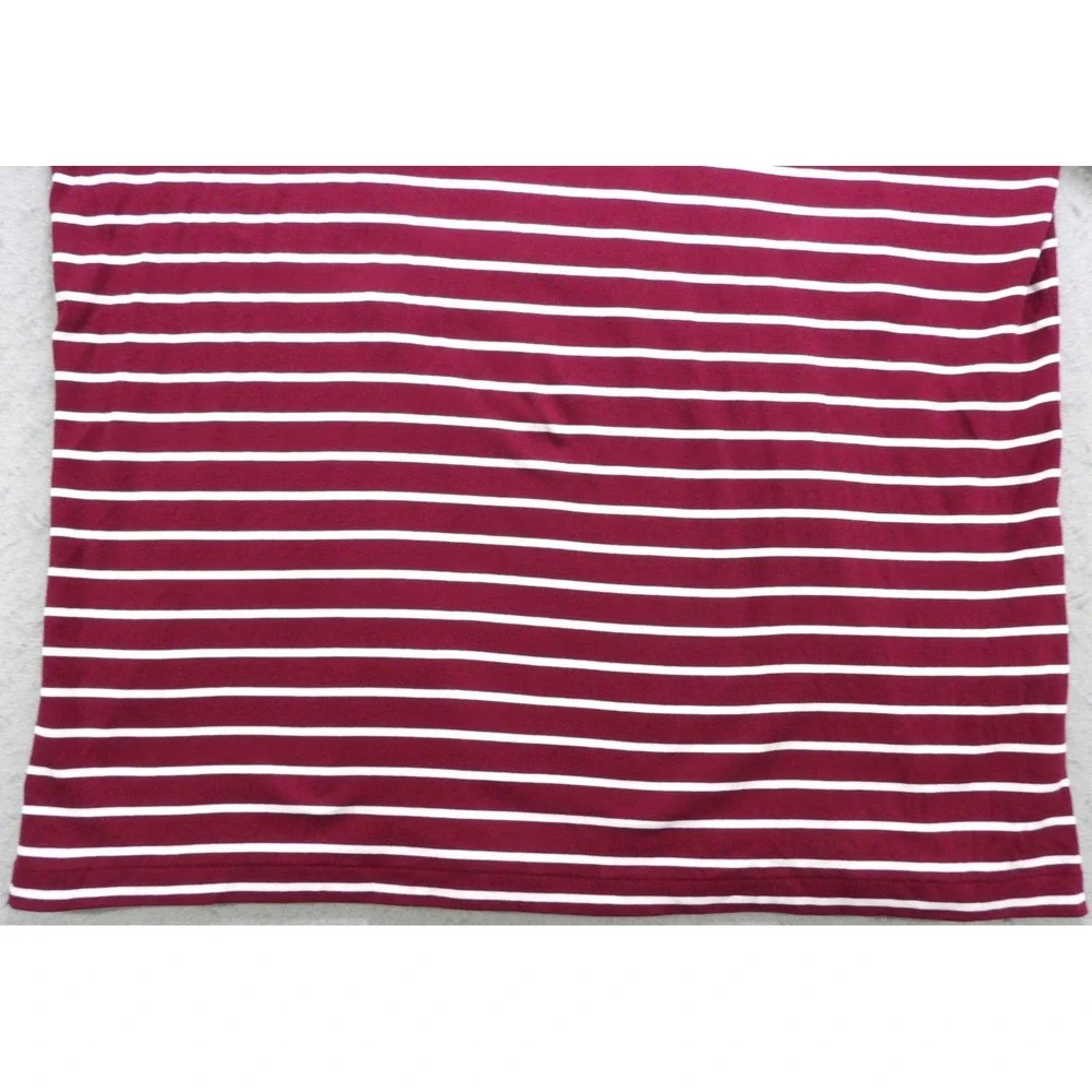 Polo Ralph Lauren Classic Fit Shirt Men XL Burgundy Striped Cotton Pony Logo EUC